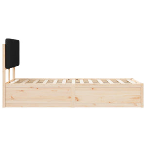 Letto con Testiera Rivestita Nero 120 x 200 cm Pino massello 3405529