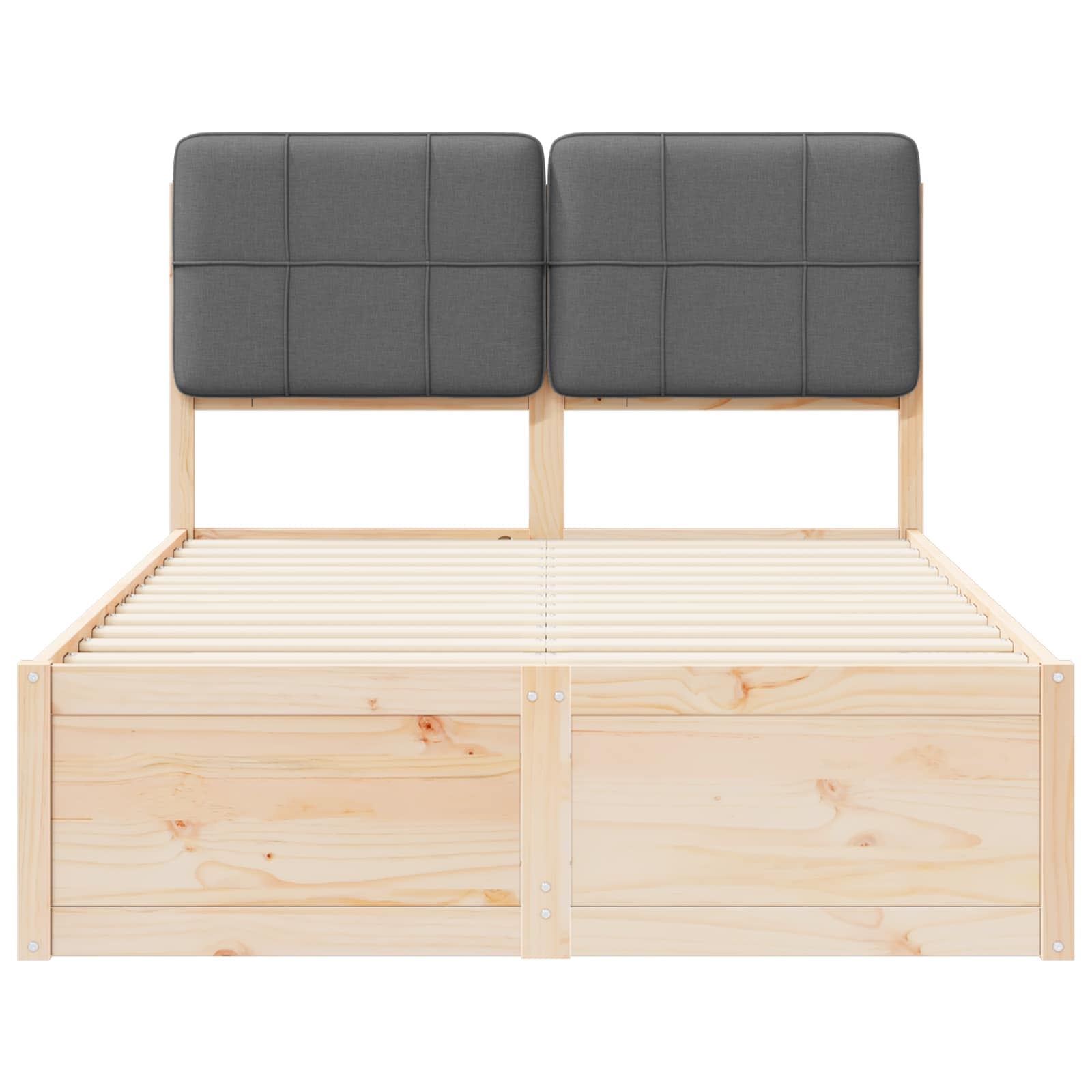 Letto con Testiera Rivestita Grigio scuro 120 x 190 cm 3405543