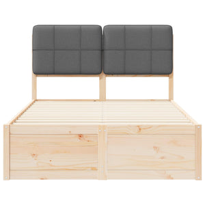 Letto con Testiera Rivestita Grigio scuro 120 x 190 cm 3405543