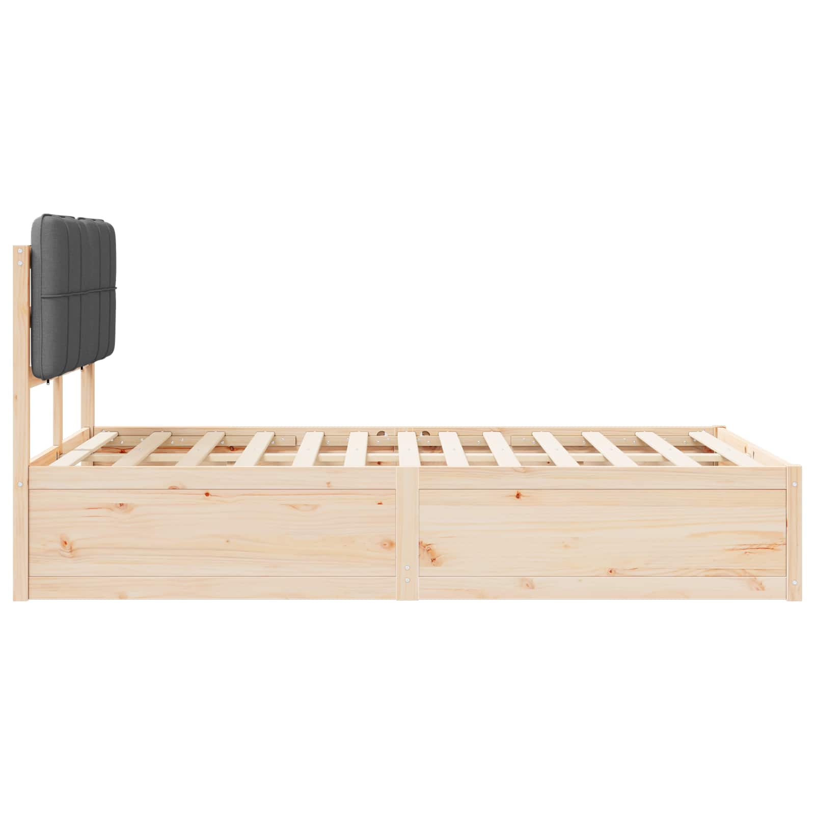 Letto con Testiera Rivestita Grigio scuro 120 x 190 cm 3405543