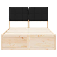 Letto con Testiera Rivestita Nero 120 x 190 cm Pino massello 3405544