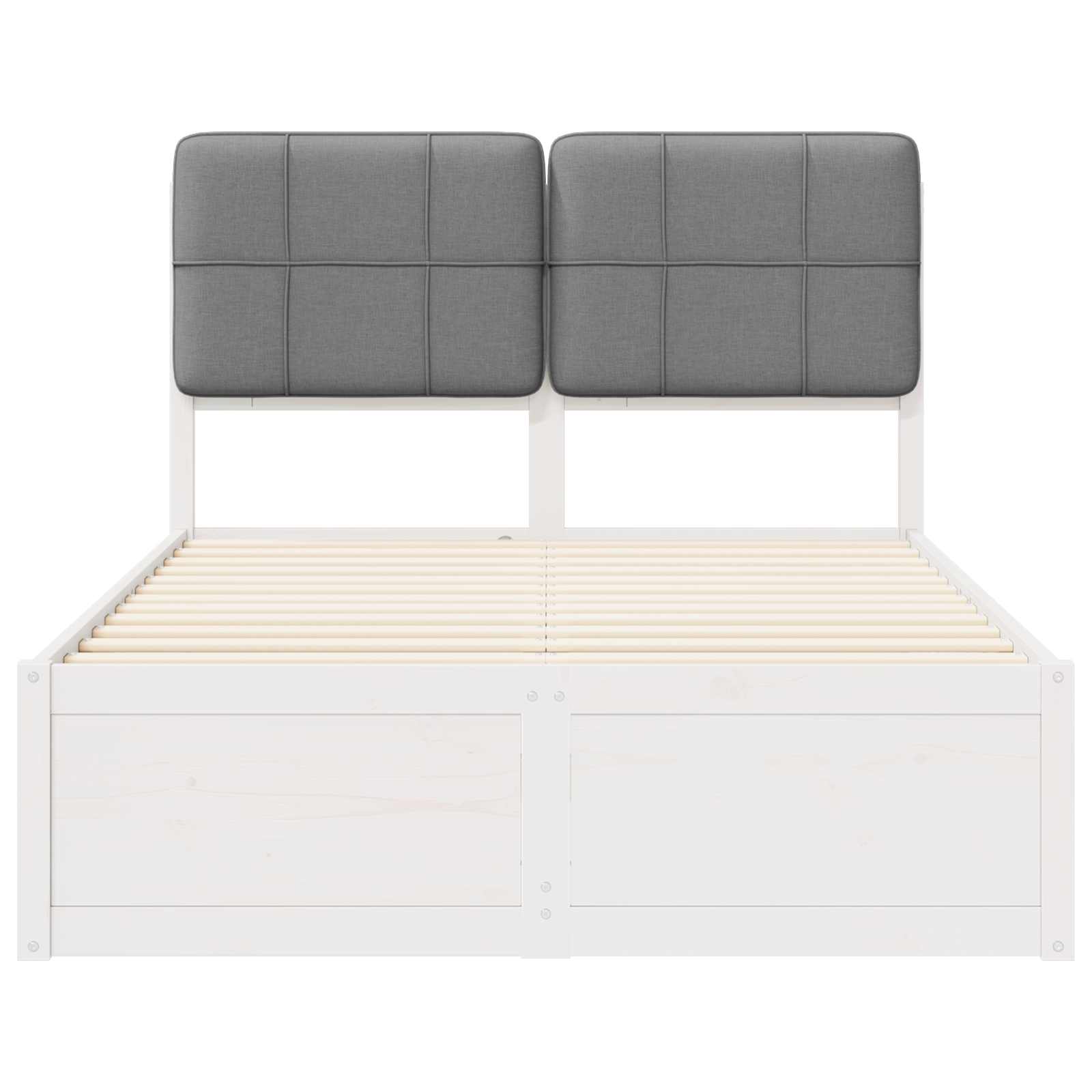 Letto con Testiera Rivestita Grigio chiaro 120 x 190 cm 3405546