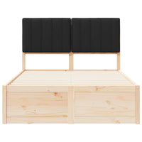 Letto con Testiera Rivestita Nero 120 x 200 cm Pino massello 3405549