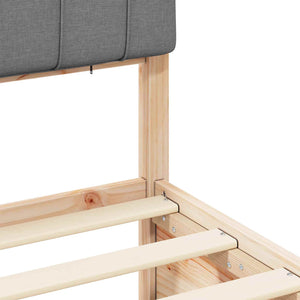 Letto con Testiera Rivestita Grigio chiaro 120 x 190 cm 3405552