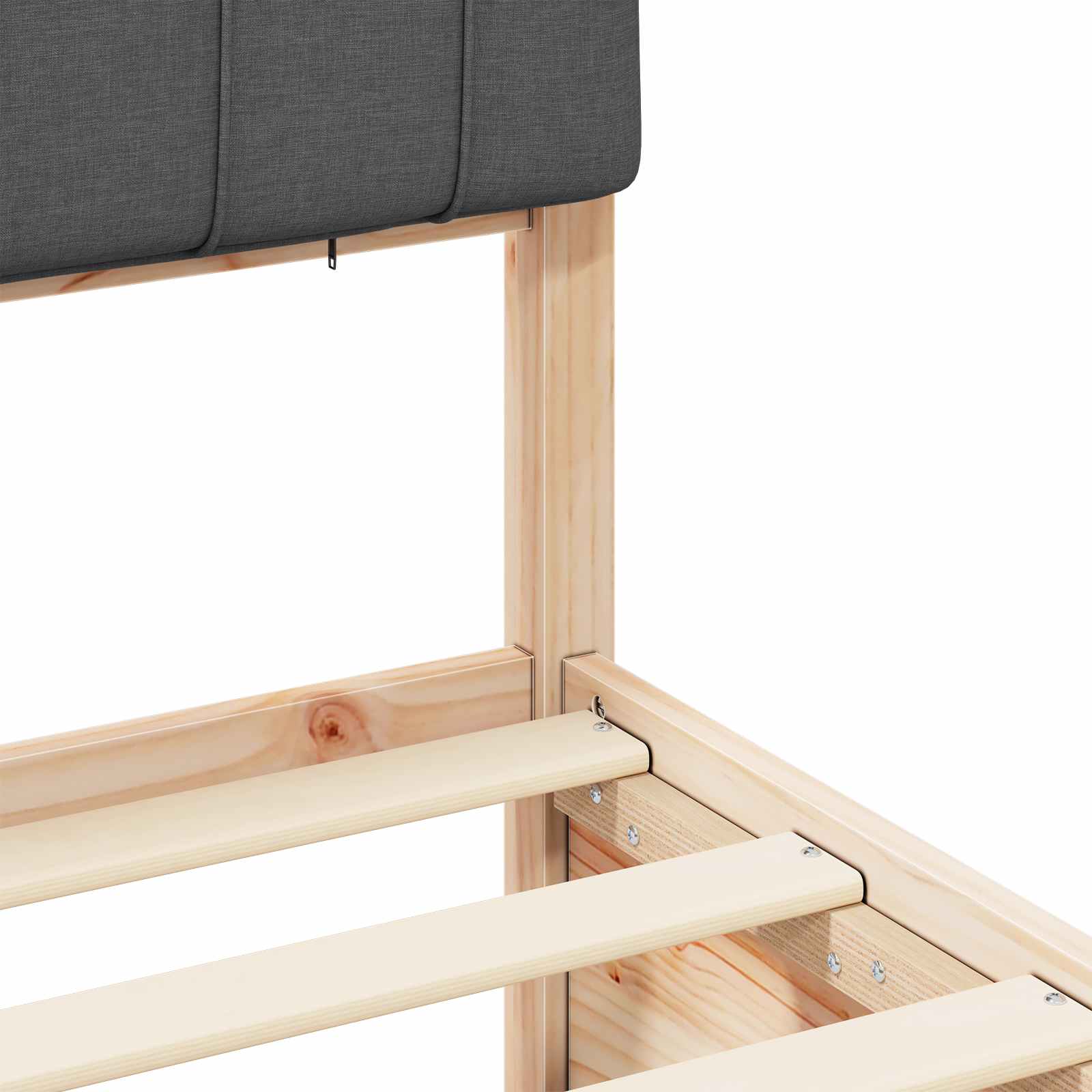 Letto con Testiera Rivestita Grigio scuro 120 x 190 cm 3405553