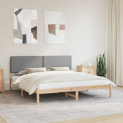 Letto con Testiera Rivestita Grigio chiaro 200 x 200 cm 3405562