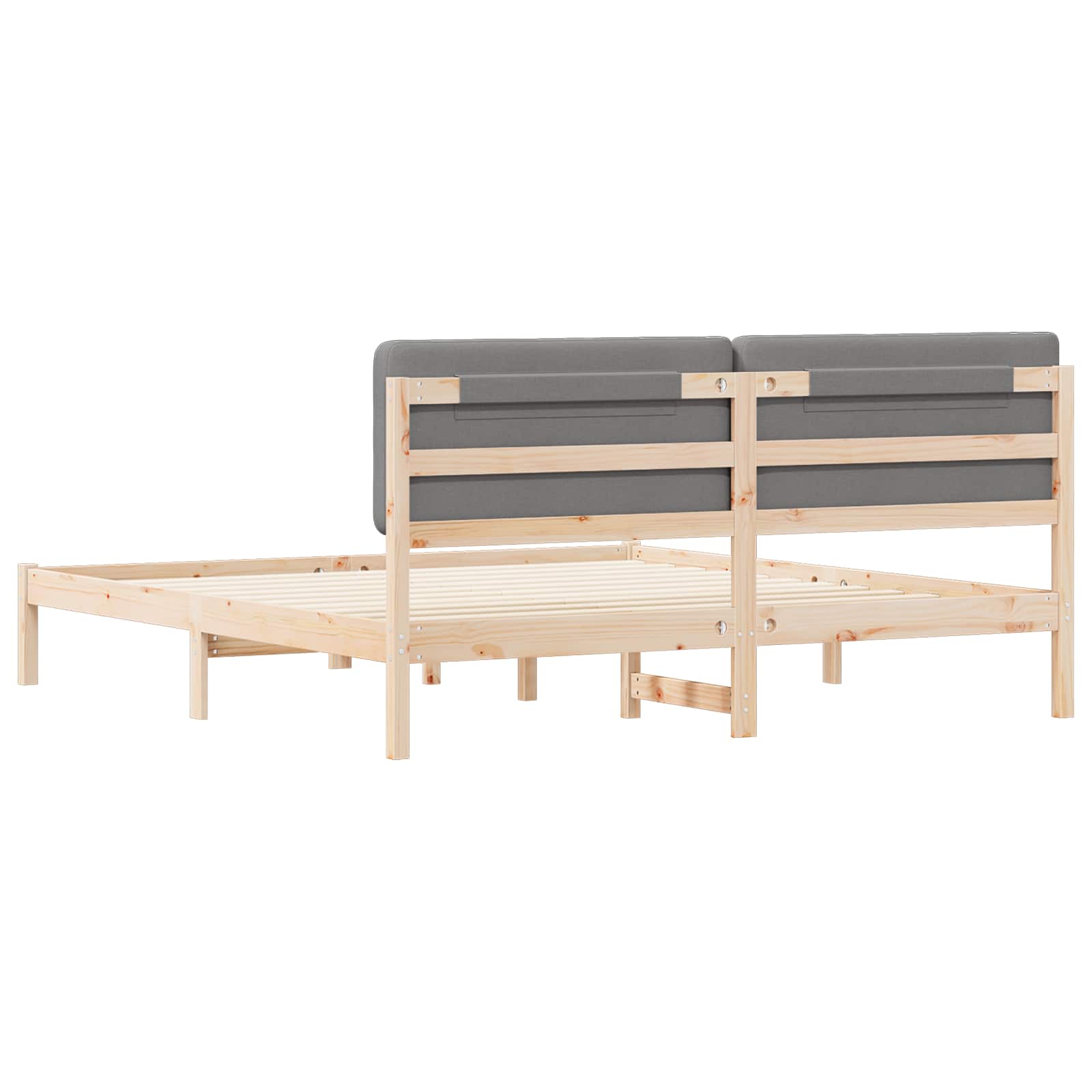 Letto con Testiera Rivestita Grigio chiaro 200 x 200 cm 3405562