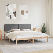 Letto con Testiera Rivestita Grigio scuro 200 x 200 cm 3405563