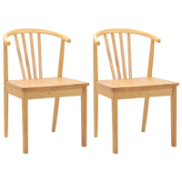 Sedia da pranzo 2 pcs Naturale Legno di gomma massiccio 42020396