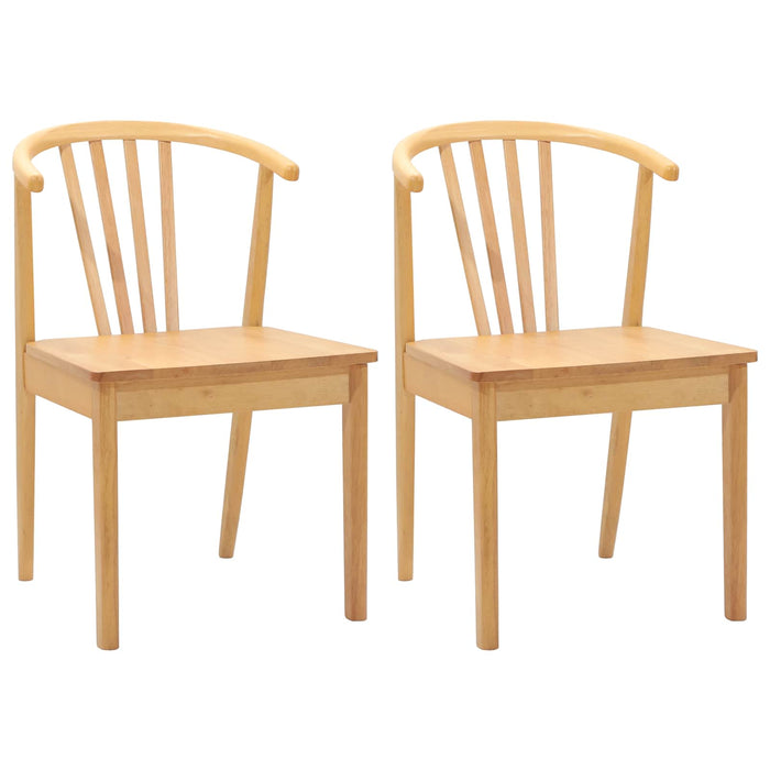 Sedia da pranzo 2 pcs Naturale Legno di gomma massiccio 42020396