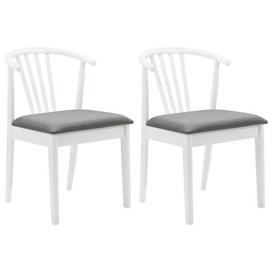 Sedia da pranzo 2 pcs Bianco e Grigio Legno di gomma massiccio 42020397