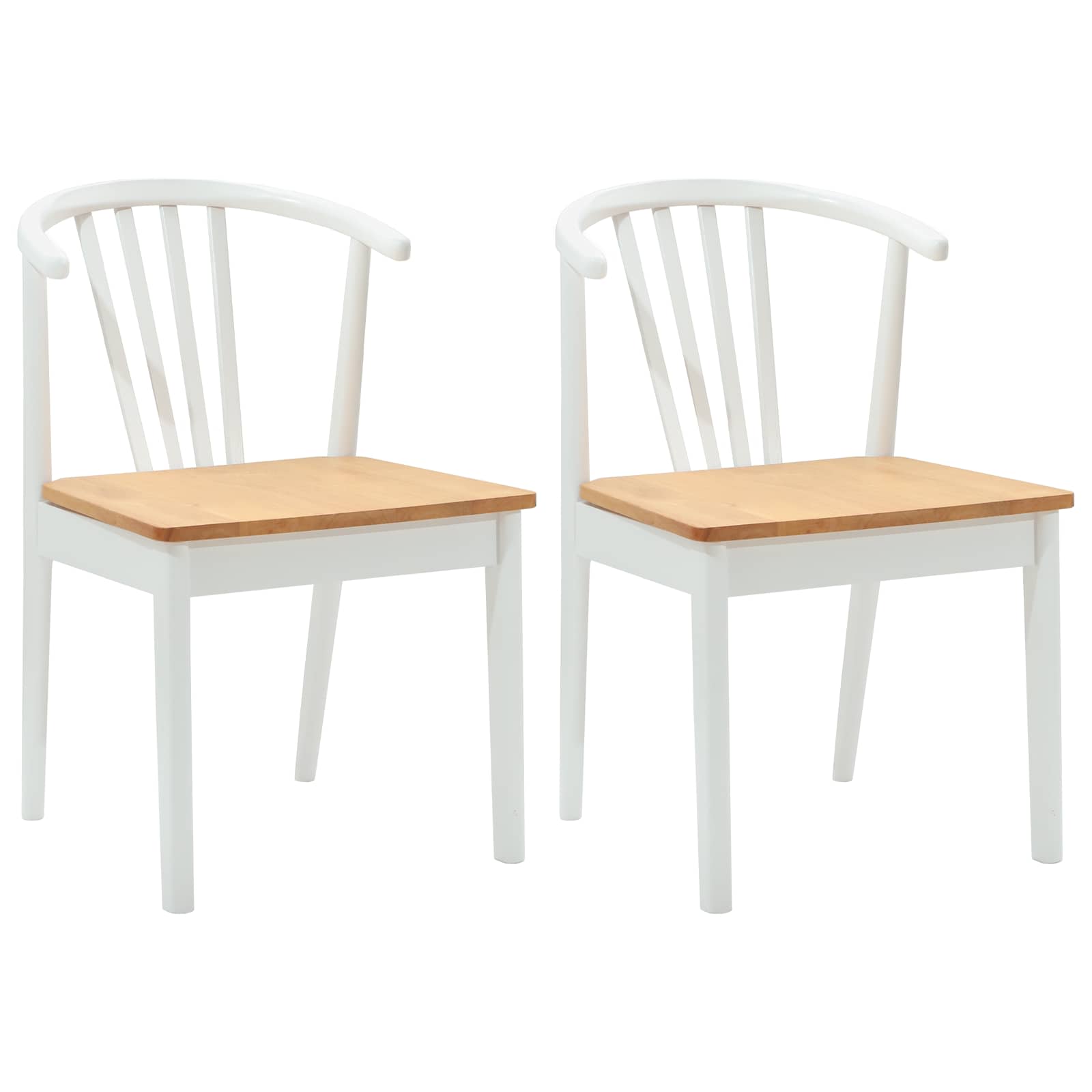 Sedia da pranzo 2 pcs bianco e naturale 42020398
