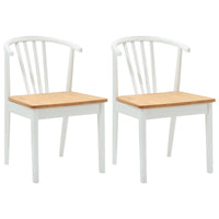 Sedia da pranzo 2 pcs bianco e naturale 42020398