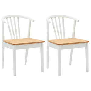 Sedia da pranzo 2 pcs bianco e naturale 42020398