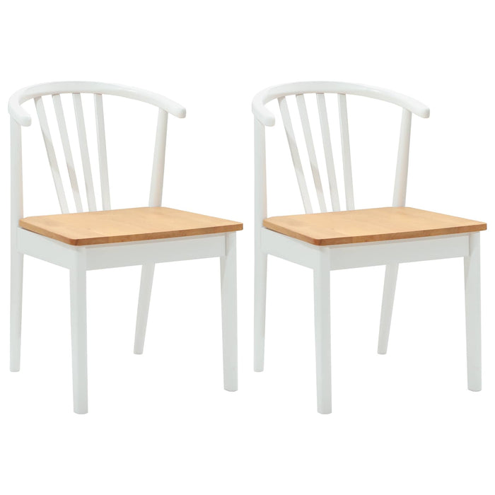Sedia da pranzo 2 pcs bianco e naturale 42020398