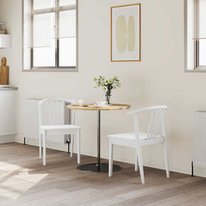 Sedia da pranzo 2 pcs Bianco Legno di gomma massiccio 42020399