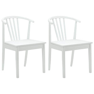 Sedia da pranzo 2 pcs Bianco Legno di gomma massiccio 42020399