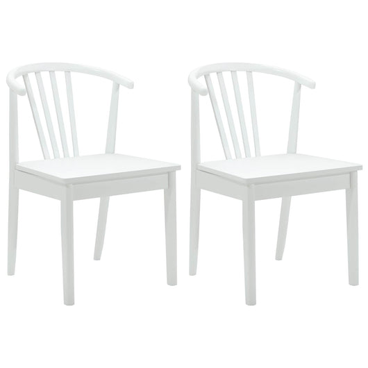 Sedia da pranzo 2 pcs Bianco Legno di gomma massiccio 42020399