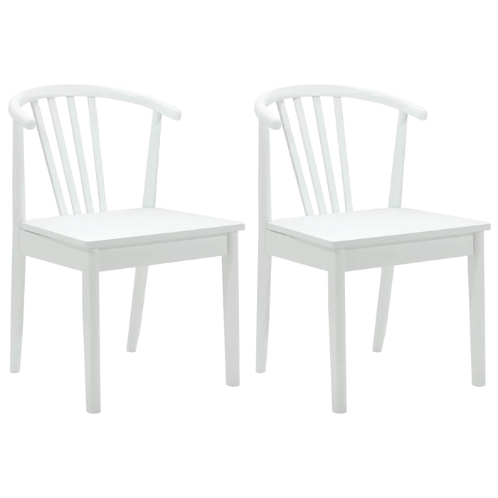 Sedia da pranzo 2 pcs Bianco Legno di gomma massiccio 42020399