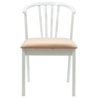 Sedia da pranzo 2 pcs Bianco e marrone Legno di gomma massiccio 42020400