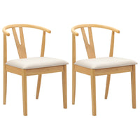 Sedia da pranzo 2 pcs Naturale e chiaro Legno di gomma solido 42020404