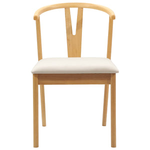 Sedia da pranzo 2 pcs Naturale e chiaro Legno di gomma solido 42020404