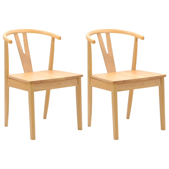 Sedia da pranzo 2 pcs Naturale Legno di gomma solido 42020405