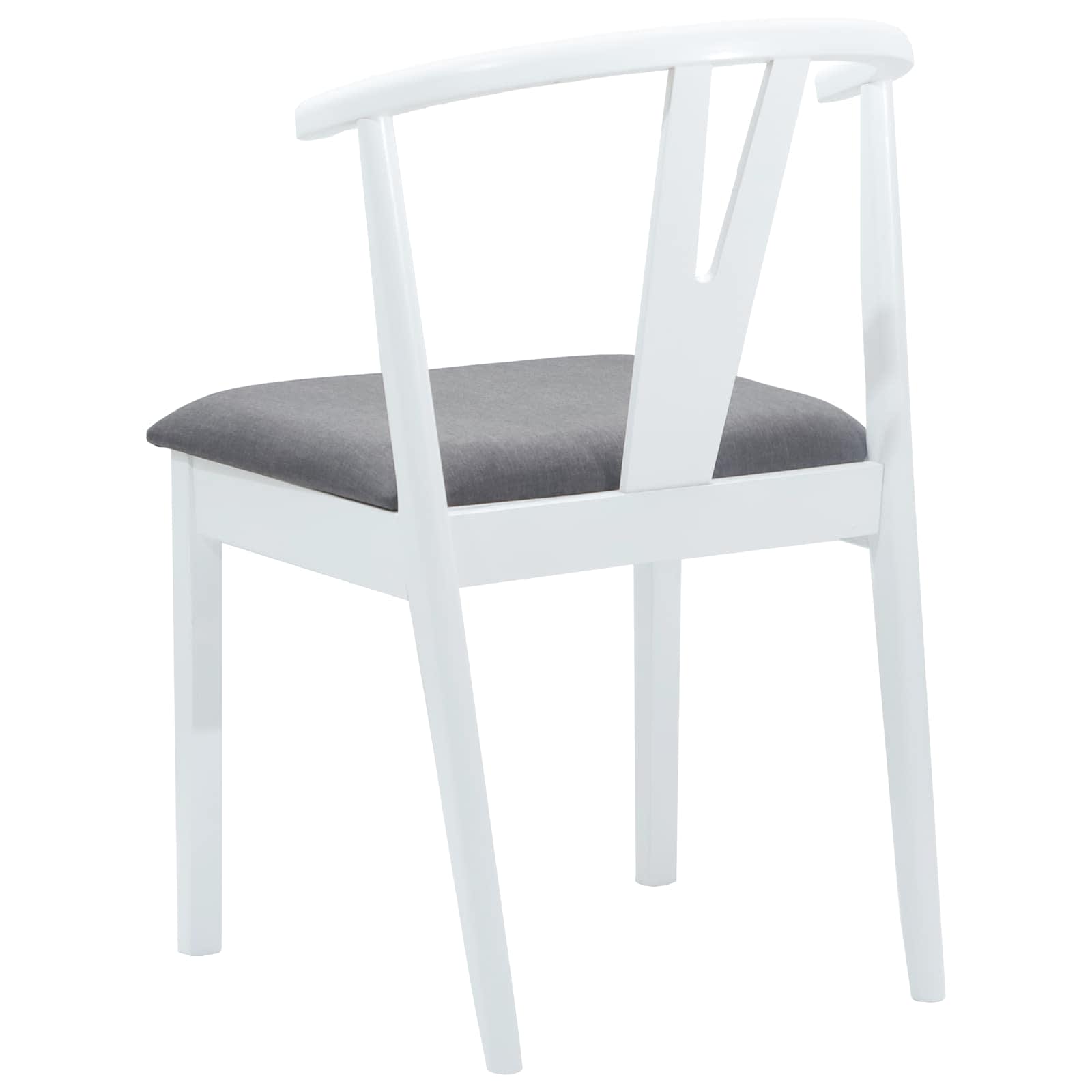 Sedia da pranzo 2 pcs Bianco e Grigio Legno di gomma solido