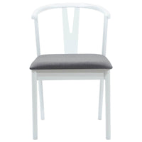 Sedia da pranzo 2 pcs Bianco e Grigio Legno di gomma solido 42020406
