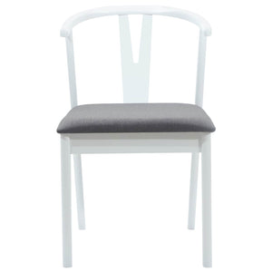 Sedia da pranzo 2 pcs Bianco e Grigio Legno di gomma solido 42020406