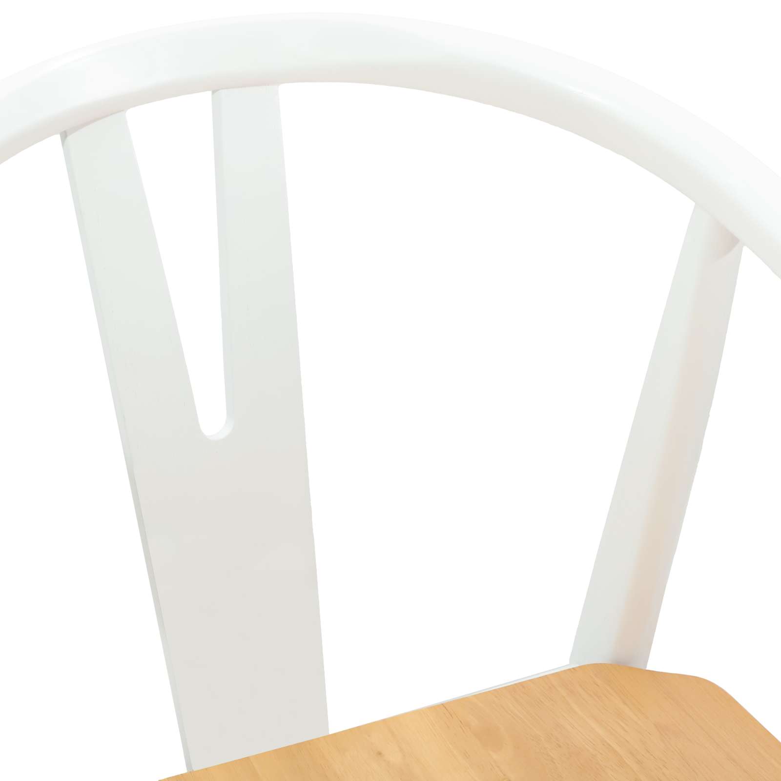 Sedia da pranzo 2 pcs Bianco e Naturale Legno di gomma solido 42020407