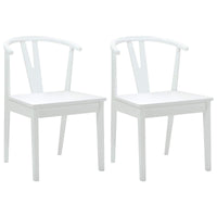 Sedia da pranzo 2 pcs Bianco e Bianco Legno di gomma solido 42020408