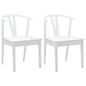 Sedia da pranzo 2 pcs Bianco e Bianco Legno di gomma solido 42020408