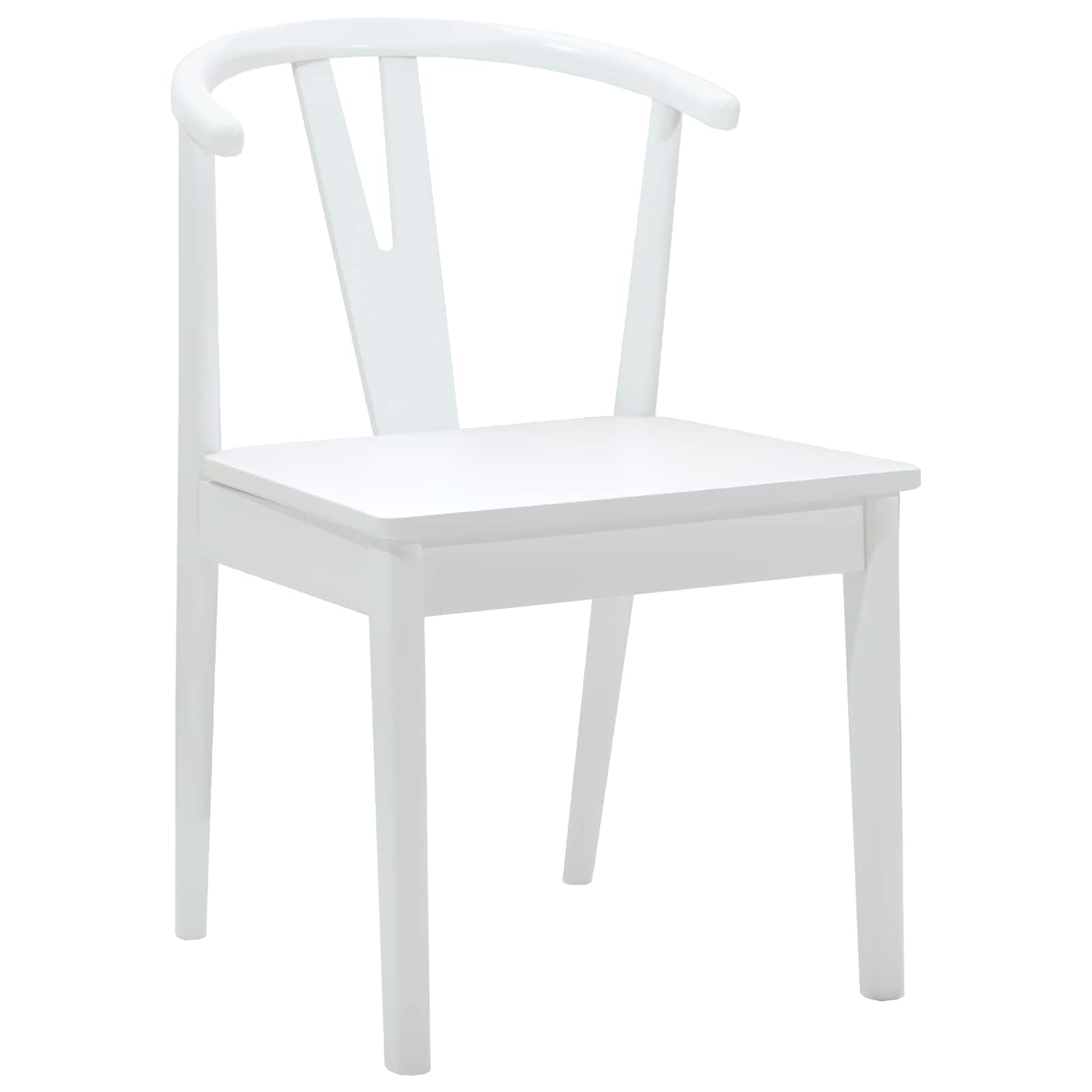 Sedia da pranzo 2 pcs Bianco e Bianco Legno di gomma solido 42020408
