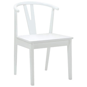 Sedia da pranzo 2 pcs Bianco e Bianco Legno di gomma solido 42020408