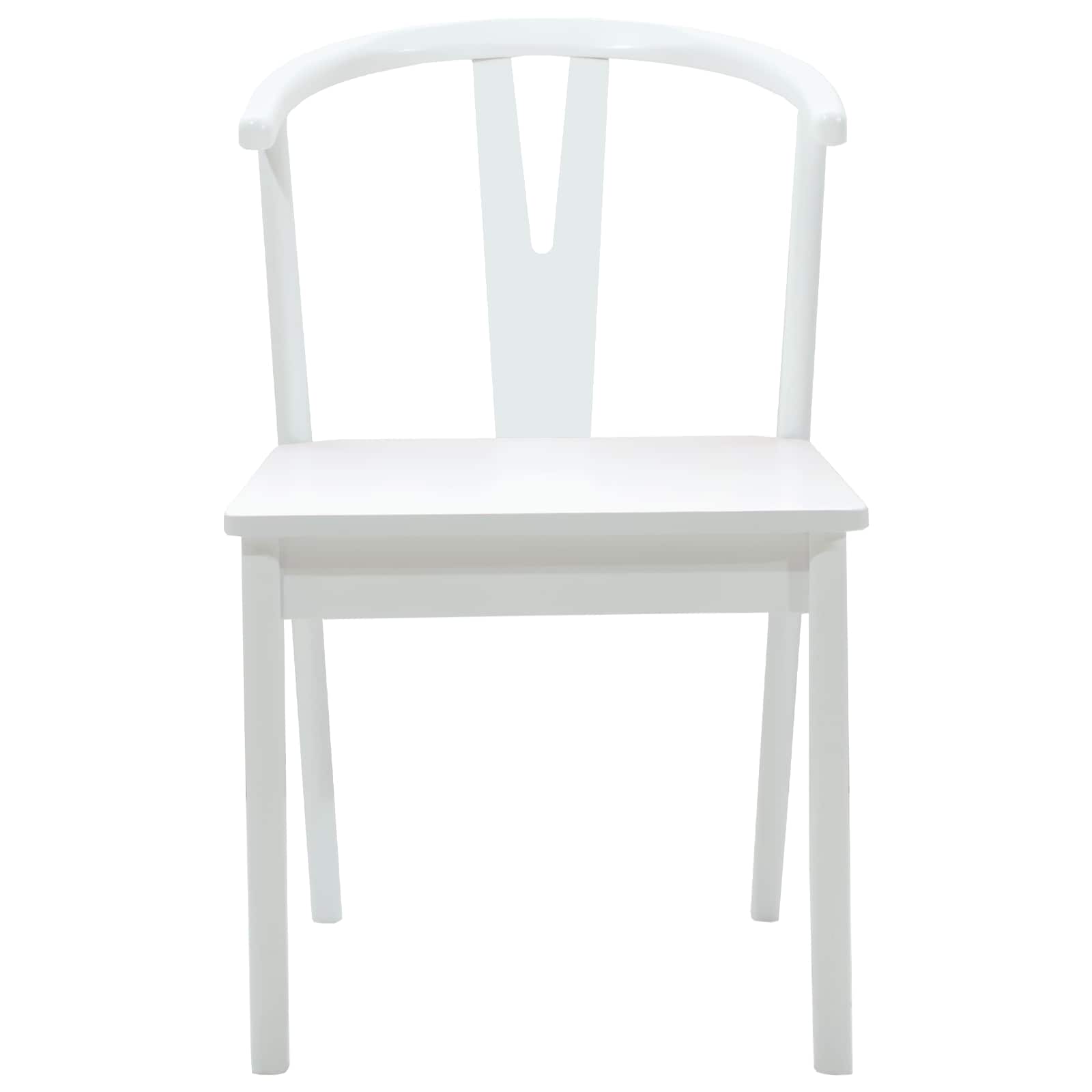 Sedia da pranzo 2 pcs Bianco e Bianco Legno di gomma solido 42020408