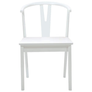 Sedia da pranzo 2 pcs Bianco e Bianco Legno di gomma solido 42020408