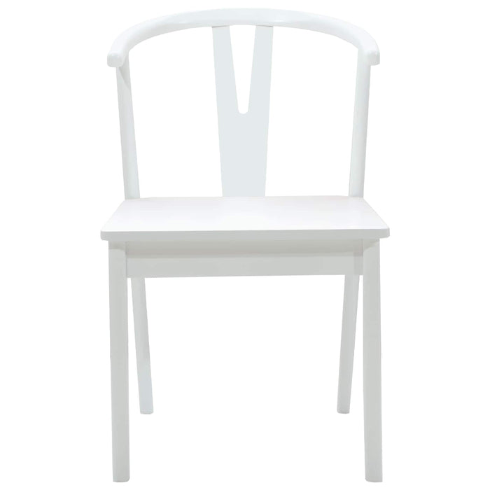 Sedia da pranzo 2 pcs Bianco e Bianco Legno di gomma solido 42020408
