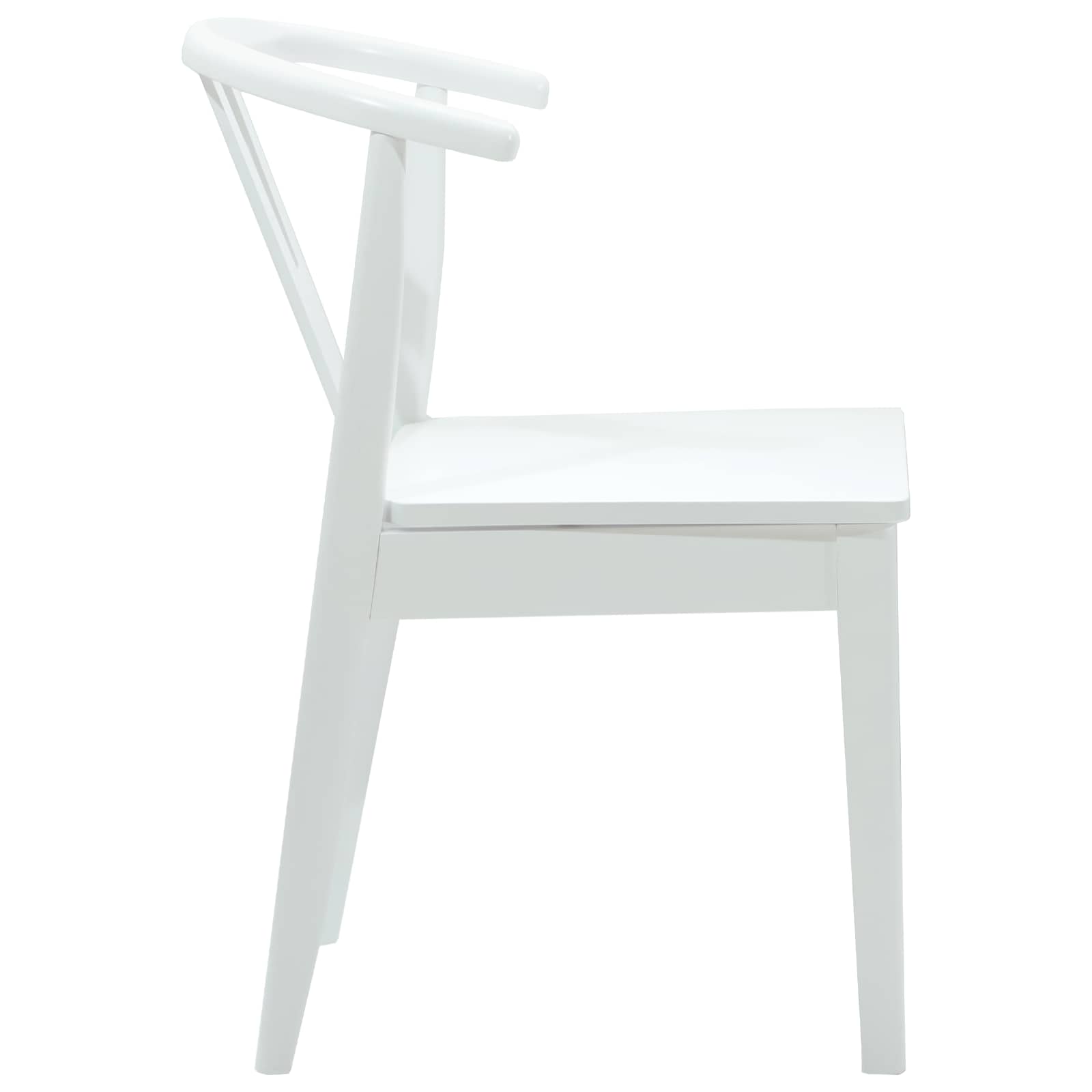 Sedia da pranzo 2 pcs Bianco e Bianco Legno di gomma solido 42020408