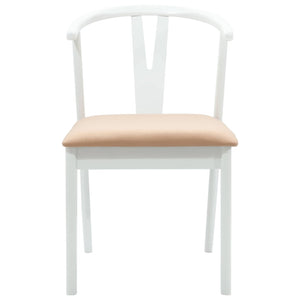 Sedia da pranzo 2 pcs Bianco e marrone Legno di gomma solido 42020409