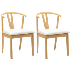 Sedia da pranzo 2 pcs Naturale e chiaro Legno di gomma solido 42020410