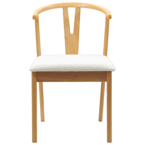 Sedia da pranzo 2 pcs Naturale e chiaro Legno di gomma solido 42020410