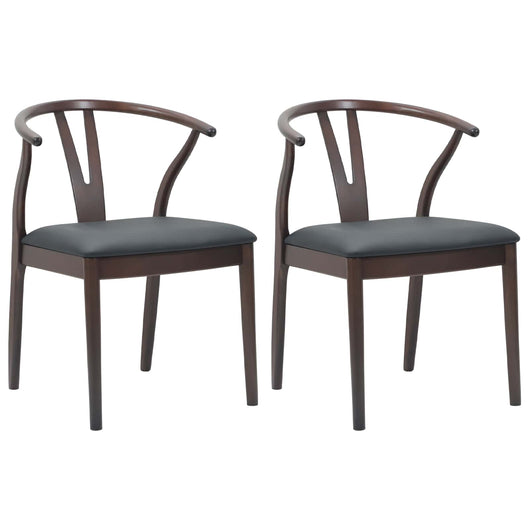 Sedia da pranzo 2 pcs Marrone chiaro e nero 42020412