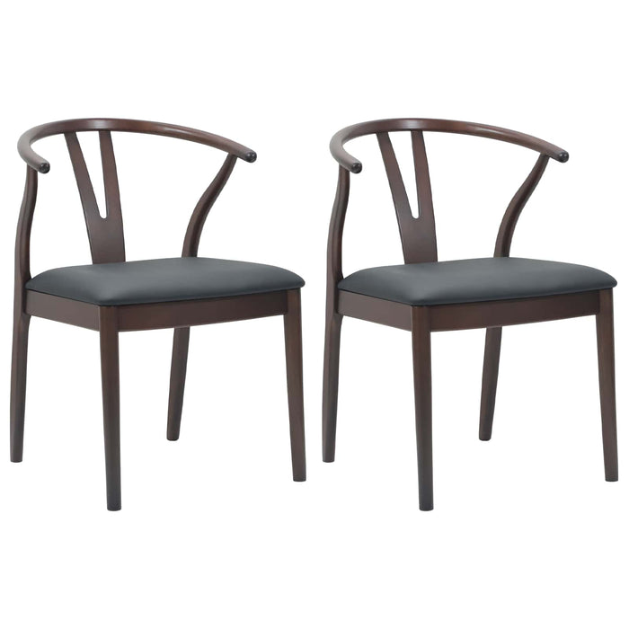 Sedia da pranzo 2 pcs Marrone chiaro e nero 42020412