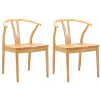 Sedia da pranzo 2 pcs Naturale Legno di gomma solido 42020414