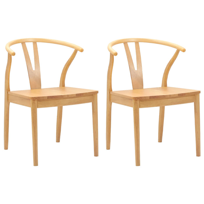 Sedia da pranzo 2 pcs Naturale Legno di gomma solido 42020414