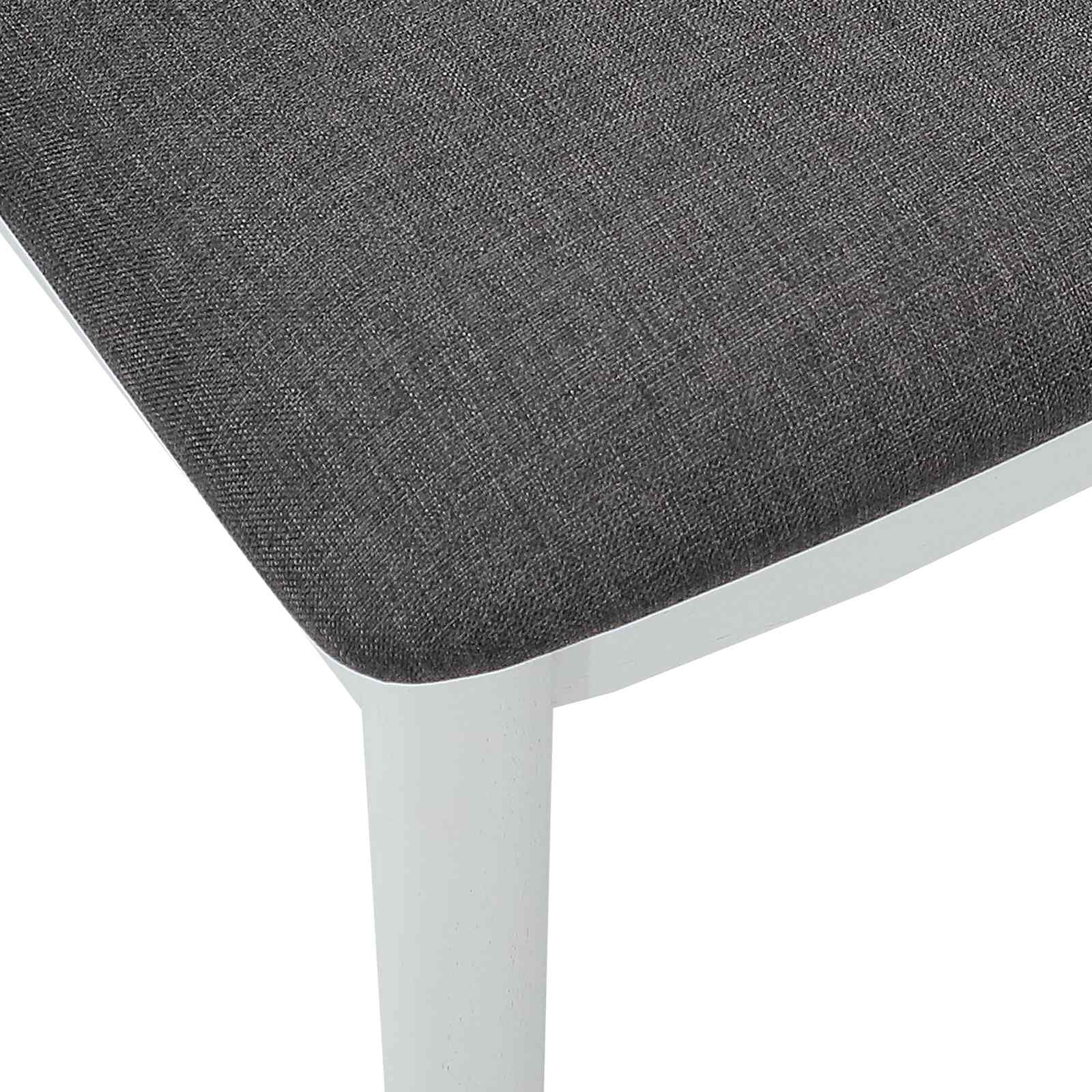 Sedia da pranzo 2 pcs Bianco e Grigio Legno di gomma solido 42020415