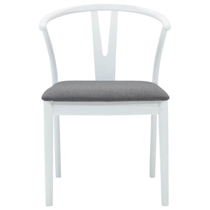 Sedia da pranzo 2 pcs Bianco e Grigio Legno di gomma solido 42020415