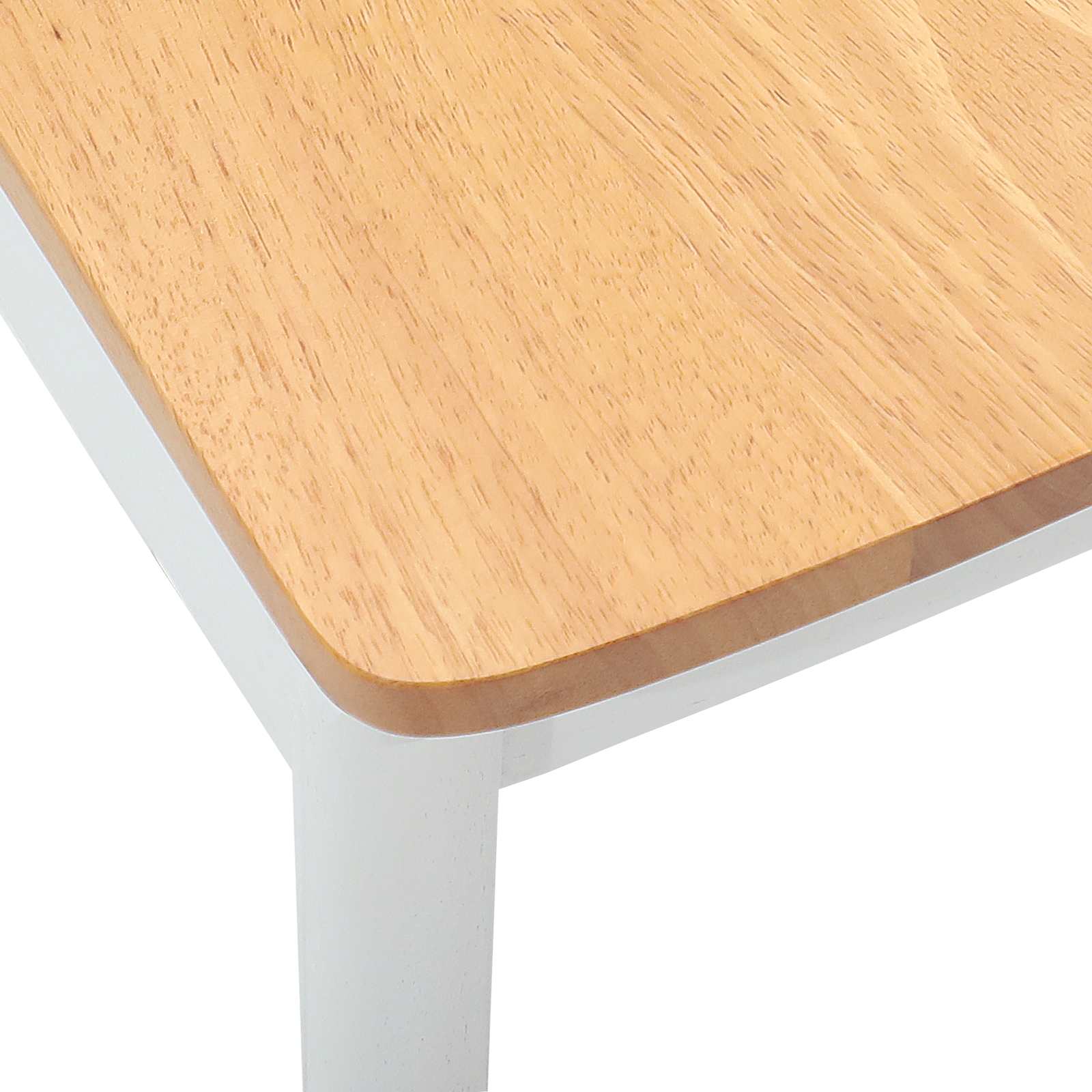 Sedia da pranzo 2 pcs Bianco e Naturale Legno di gomma solido 42020416