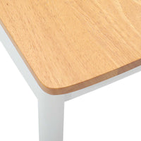 Sedia da pranzo 2 pcs Bianco e Naturale Legno di gomma solido 42020416